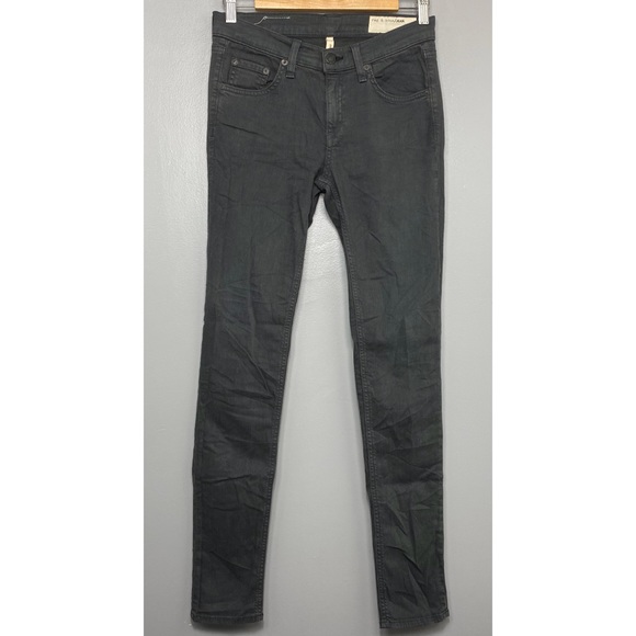RAG & BONE Distressed Charcoal Skinny Jeans - Picture 2 of 7